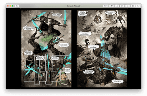 View CBR or CBZ Comic book files on your Mac with FileBrowser Pro