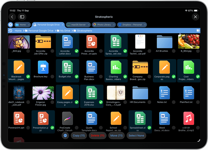 Copy documents from one Google Drive account to another using your iPad or iPhone