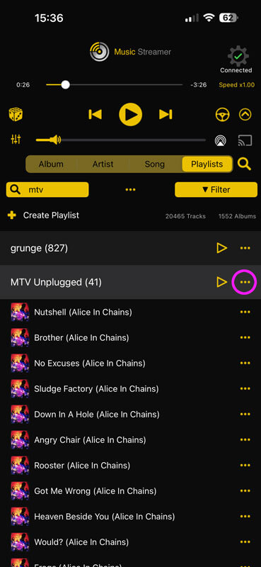 Easily download entire playlists to your iPhone for offline listening