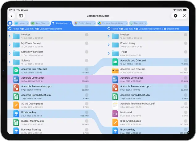Side-by-Side Folder Analysis