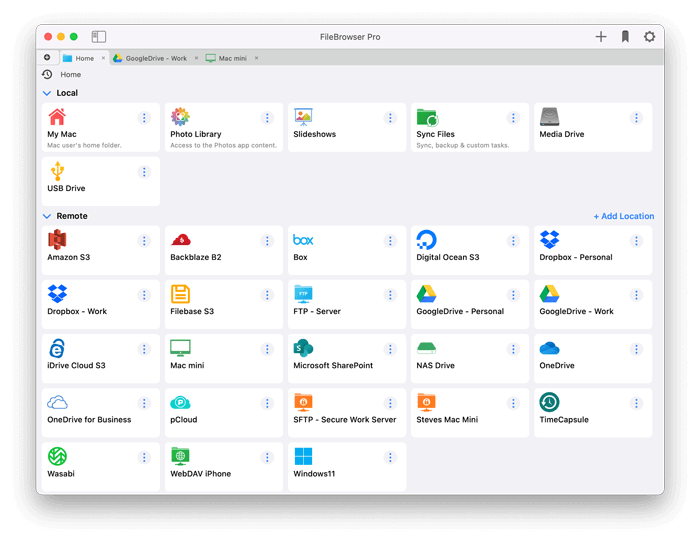 Connect to all your cloud storage with one macOS app FileBrowser Pro