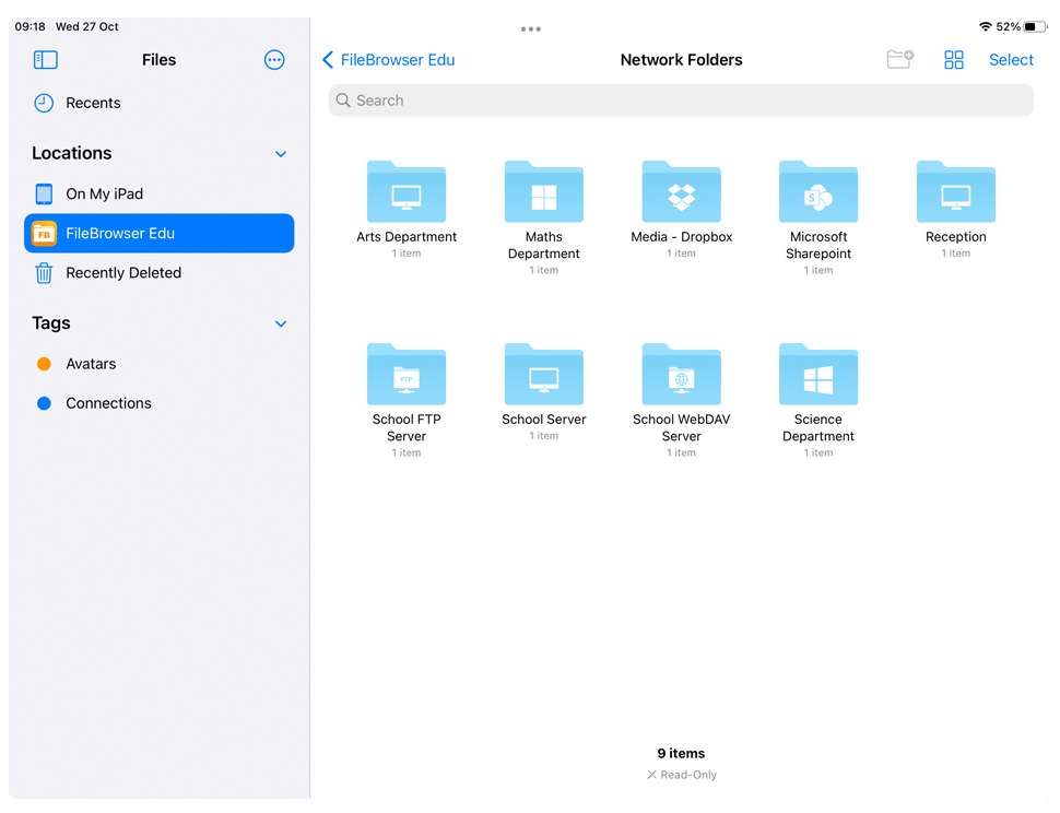 Access your school servers using the iOS Files app