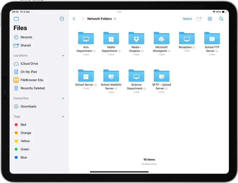 Access your school servers using the iOS Files app