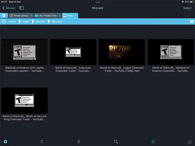 Use FileBroswer connect to your computer and locate your movie files