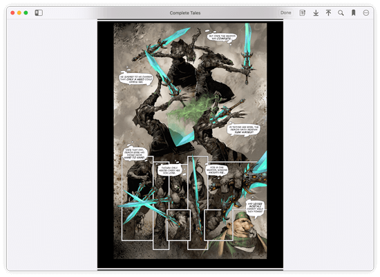 View CBR or CBZ Comic book files on your Mac with FileBrowser Pro