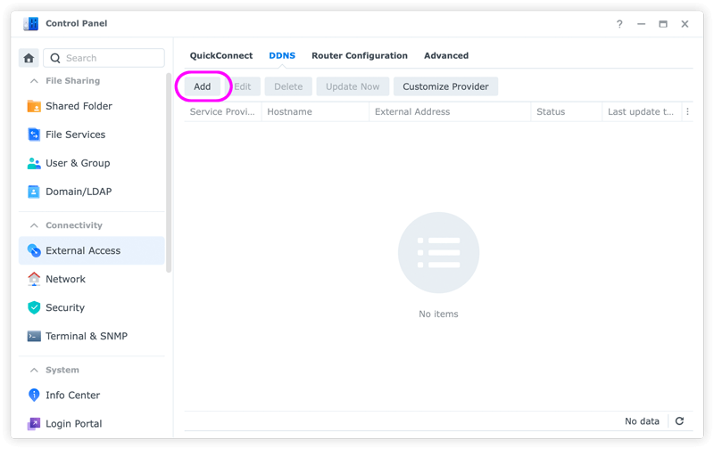 Configure Dynamic DNS on yoru Synology NAS