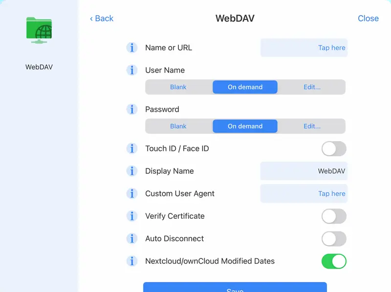 how to securly connect to webdav with your iPad / iPhone