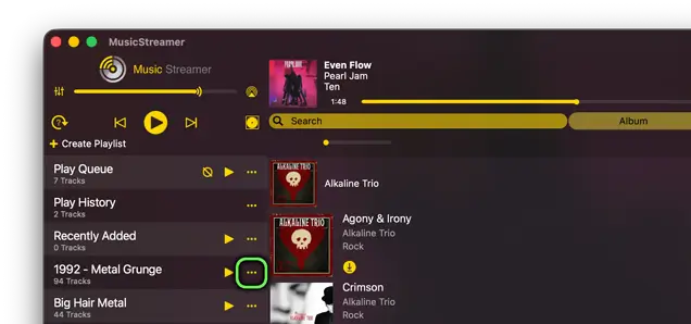 Easily download entire playlists to your Mac for offline listening