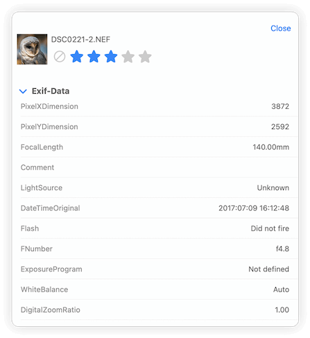 Star rate your photos with XMP on your Mac with FileBrowser Pro