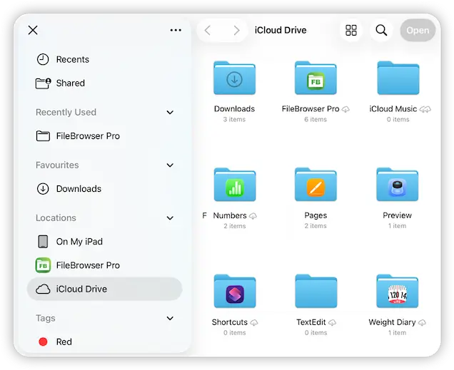 Import Files from the Files App into FileBrowser Professional