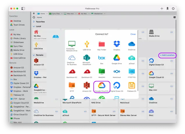 Easily connect to Amazon S3