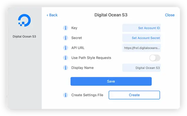 Use macOS to browse your Digital Ocean storage