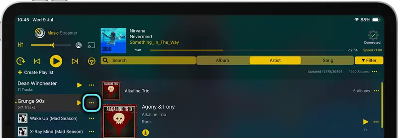 Easily download entire playlists to your iPhone for offline listening