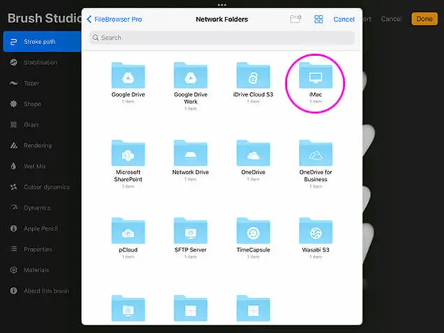 Navigate to your brushes folder