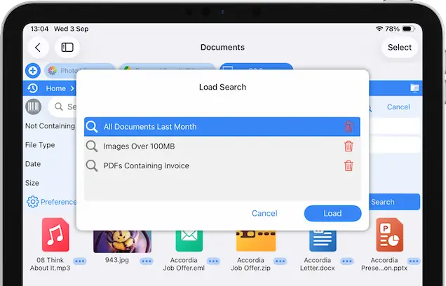 Save your advanced searches for later use