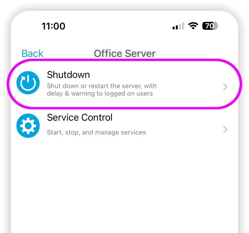 Schedule Windows Server shutdowns from your iPhone