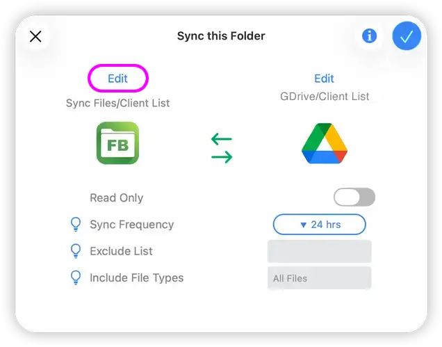Change Sync location