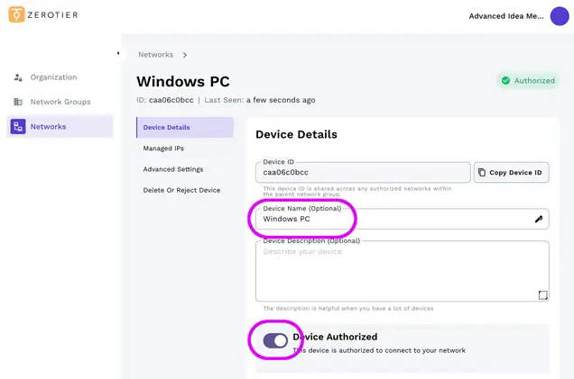 ZeroTier devices waiting to connect