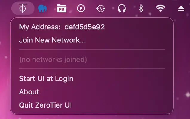 Join Network from the Zerotier Mac app