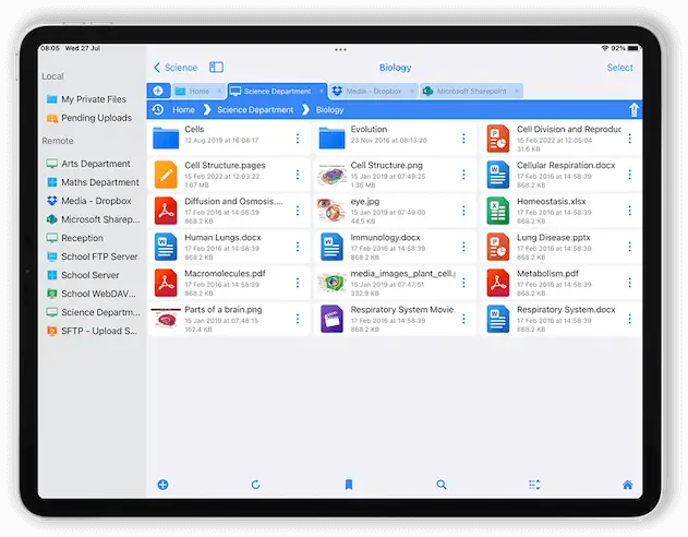limit file access on ipad for schools