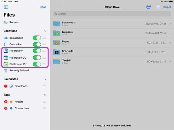 opening files into other apps with iPad