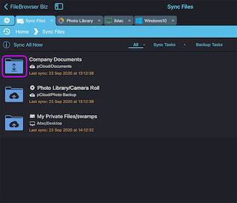 Set sync tasks on your iPad / iPhone