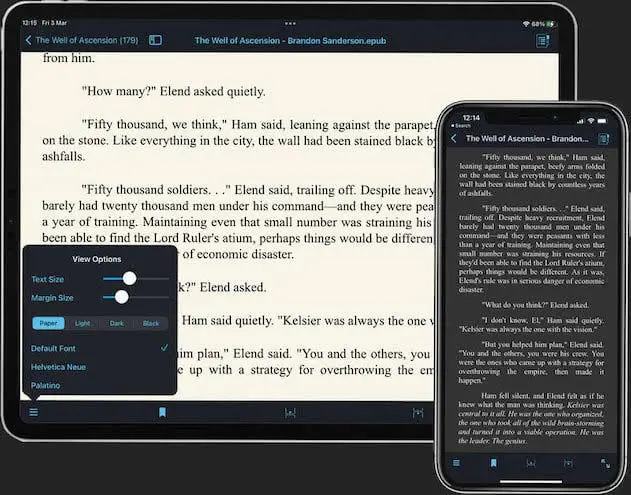 Read epub files and bookmark your page with FileBrowser Professional