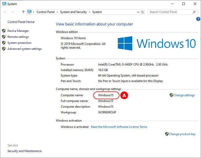 How to find your computer name for MusicStreamer on Windows 10