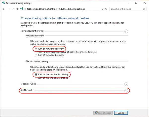How to enable file sharing on Windows