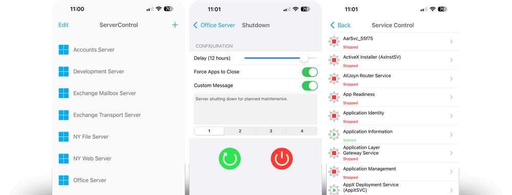 Manage your Servers Services from your iPhone