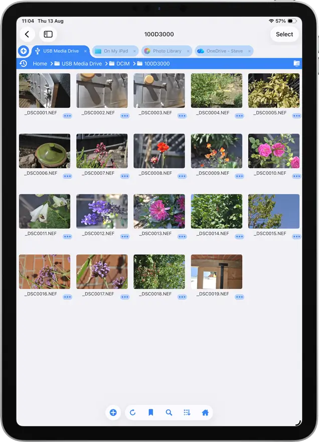 Transfer photos from an SD card using FileBrowser Professional