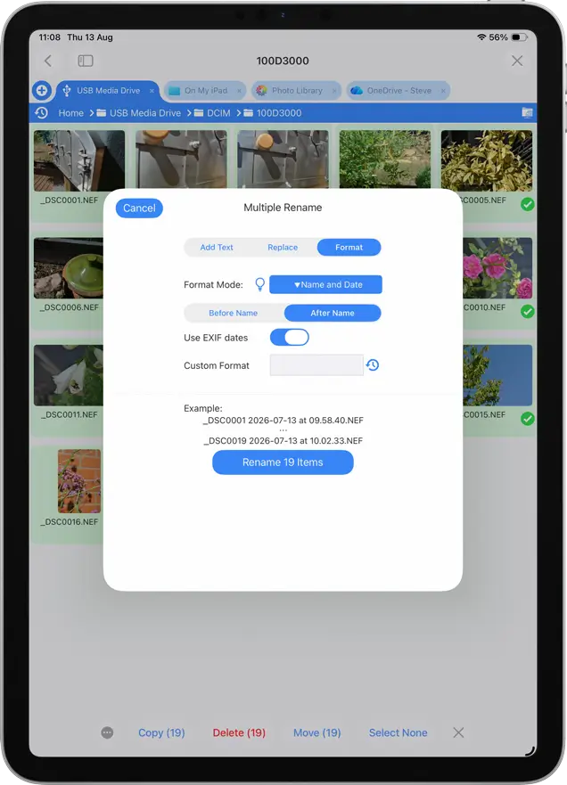 Rename photographs in bulk
