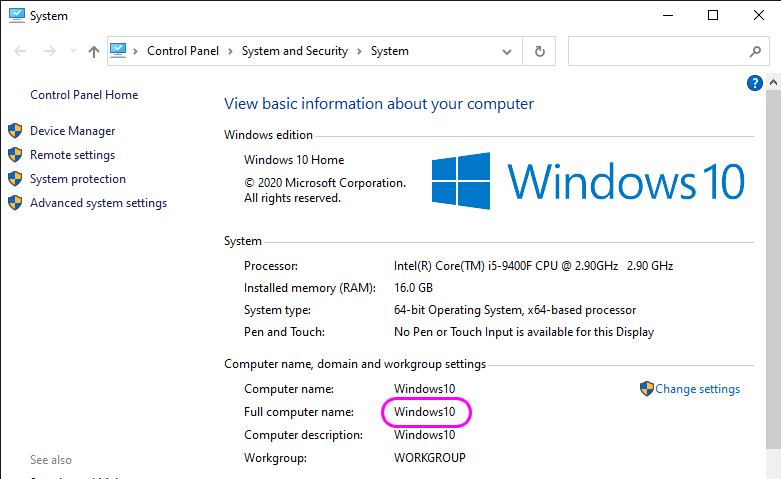 How to find your computer name