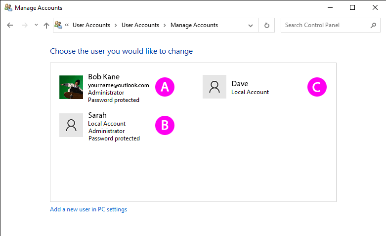 Error message access denied on windows 10