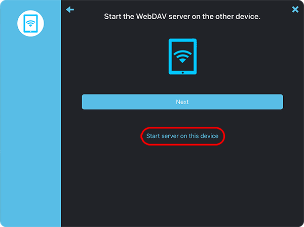 Setup a WebDAV server on your iPad or iPhone