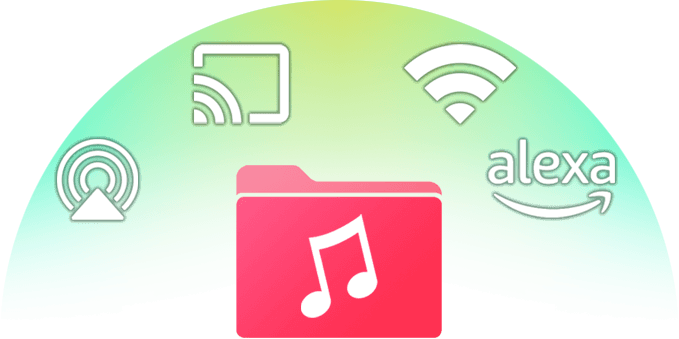 Easily play your MP3 music files via Chromecast, WiFi and Airplay